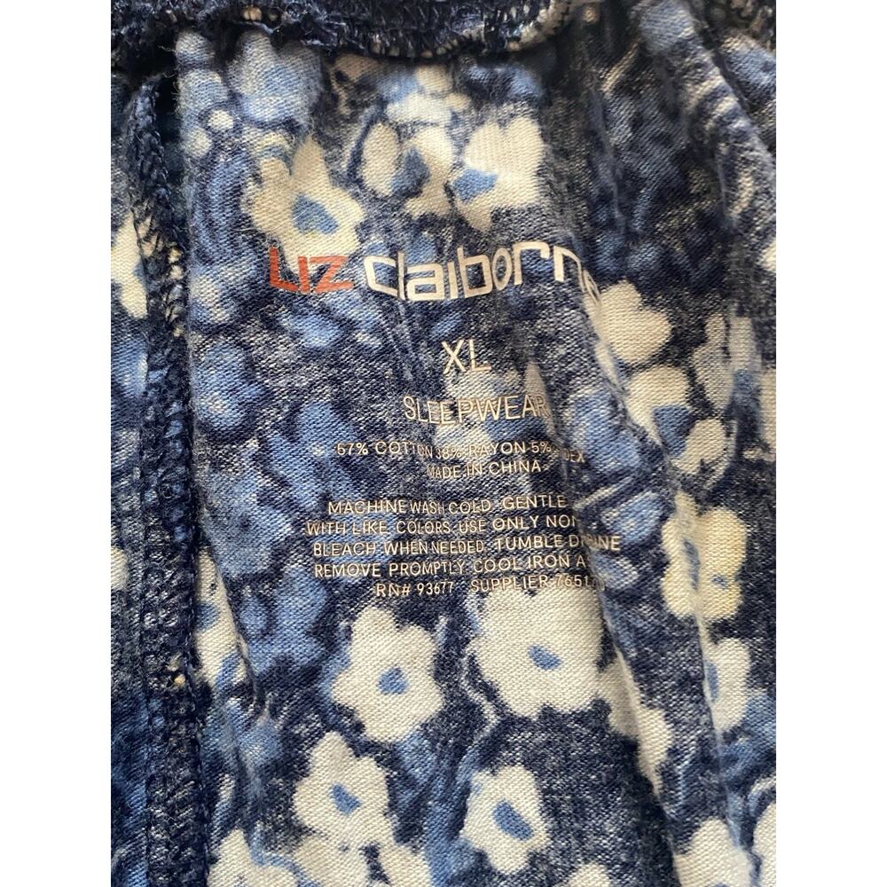 Liz Claiborne Floral Sleepwear Sleep Pants Women's Size XL Blue Flowers Floral - Picture 6 of 9